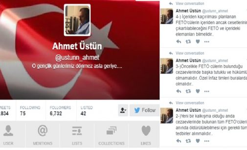 Exército de Erdogan no Twitter pede ao governo que mate todos os simpatizantes de Gulen na cadeia