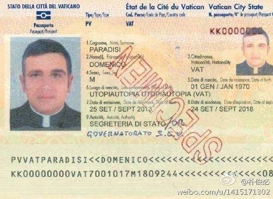passaporte vaticano gulen editado takvim original real domenico paradisi