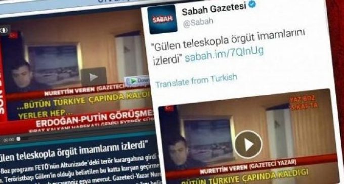 Jornal pró-governo alega que Fethullah Gulen monitora seus seguidores com um telescópio