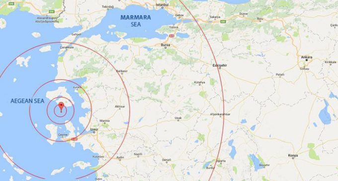 Um terremoto de magnitude 6,2 atinge a região do Egeu da Turquia.