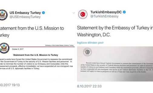 EUA e Turquia suspendem mutuamente todos os serviços de visto para não-imigrantes
